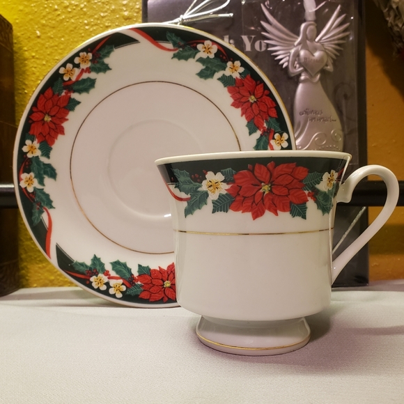 Vtg Cup/Saucer Deck The Halls (Verge) By Tienshan - Picture 12 of 13